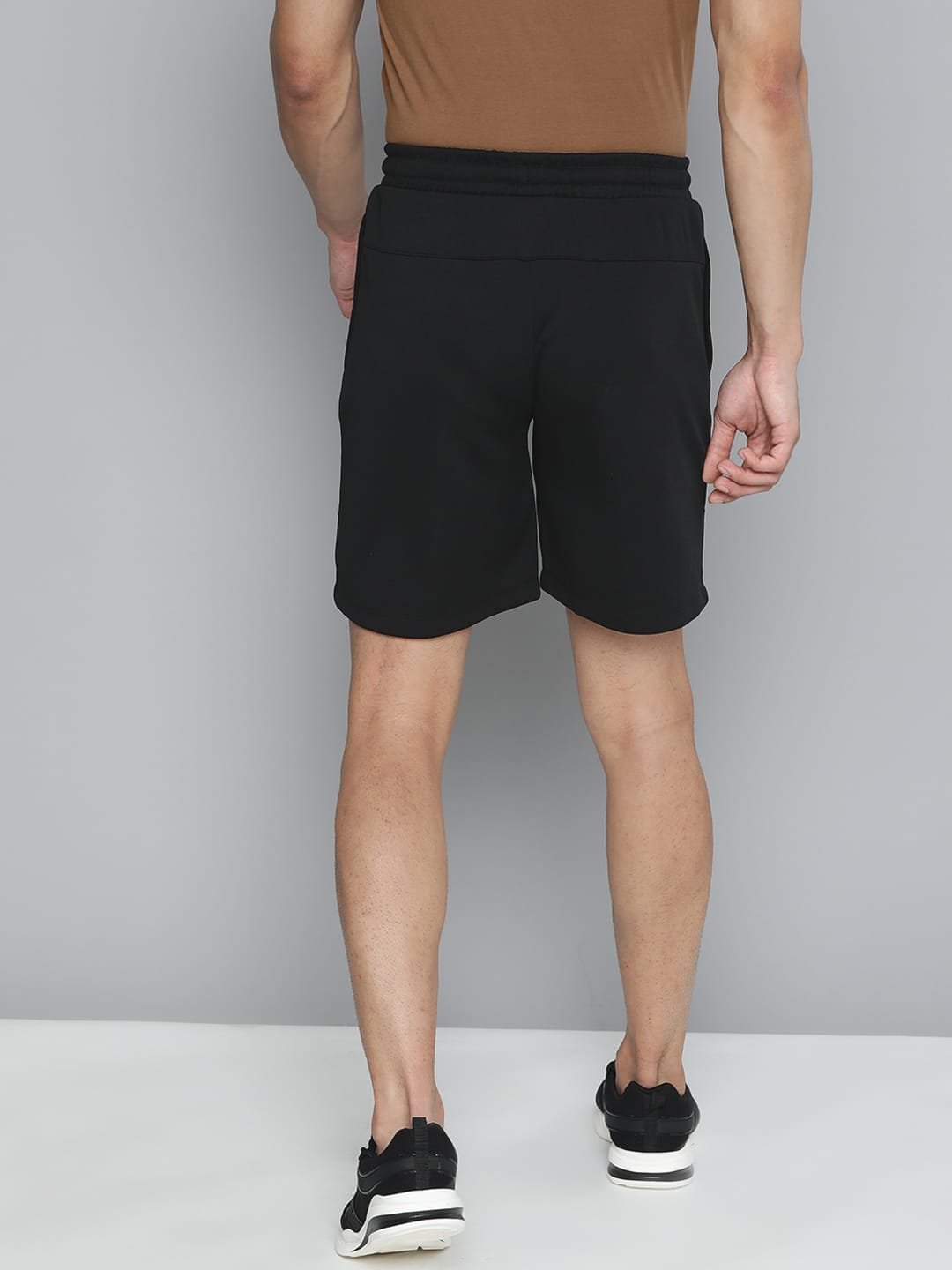 Alcis Men Black Slim Fit Drytech+ Yoga Sports Shorts