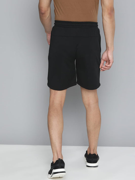 Alcis Men Black Slim Fit Drytech+ Yoga Sports Shorts