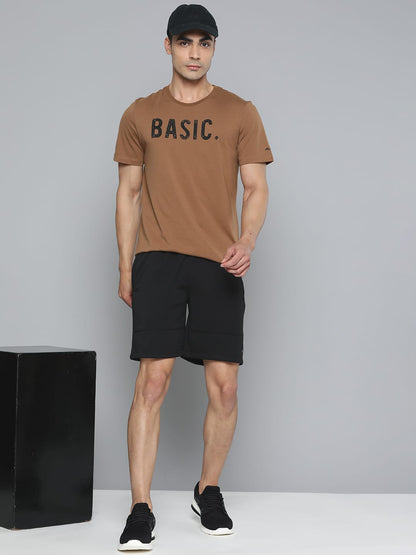Alcis Men Black Slim Fit Drytech+ Yoga Sports Shorts
