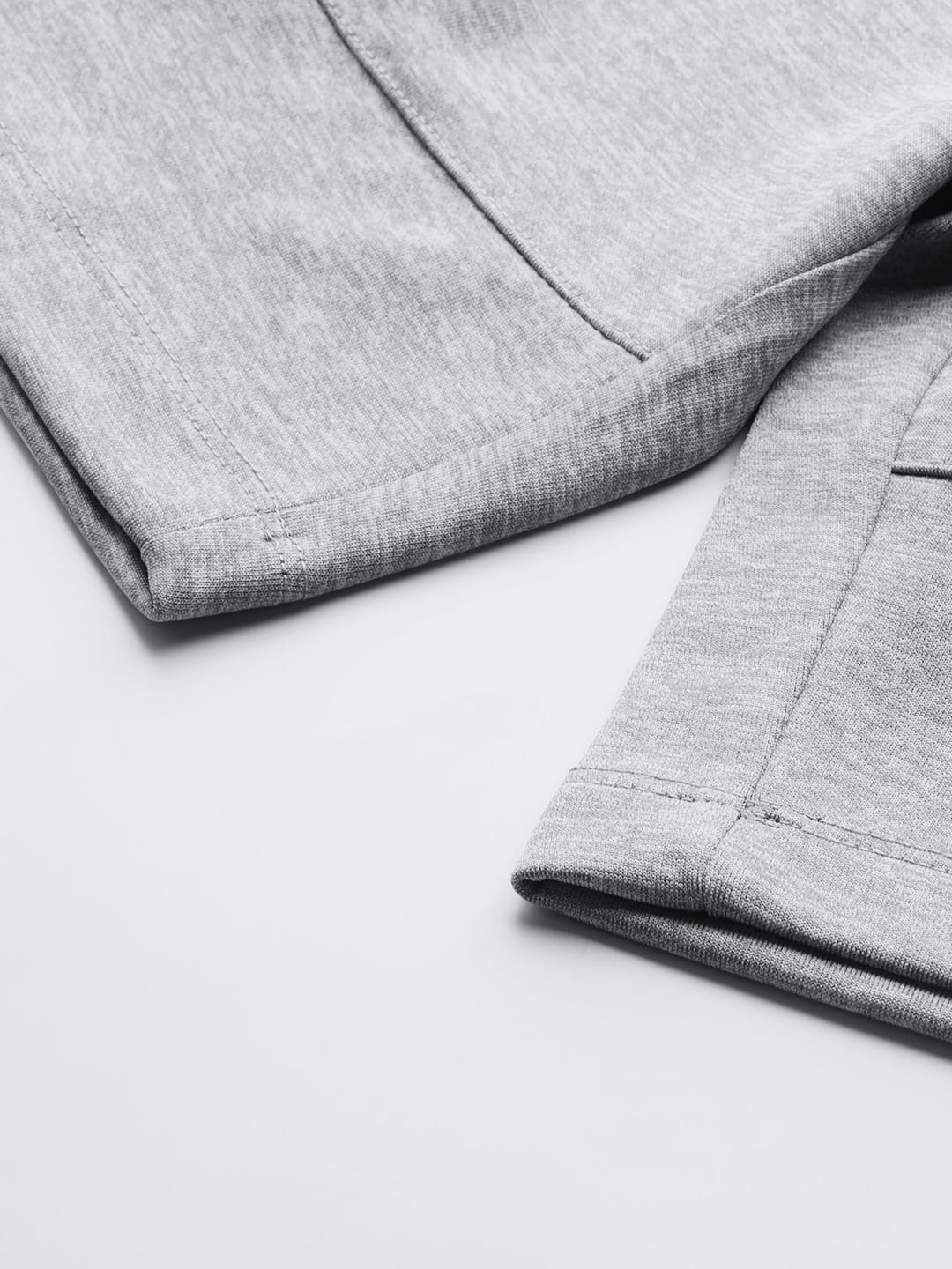 Alcis Men Grey Melange Slim Fit Drytech+ Yoga Sports Shorts