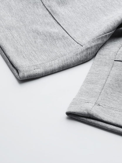 Alcis Men Grey Melange Slim Fit Drytech+ Yoga Sports Shorts