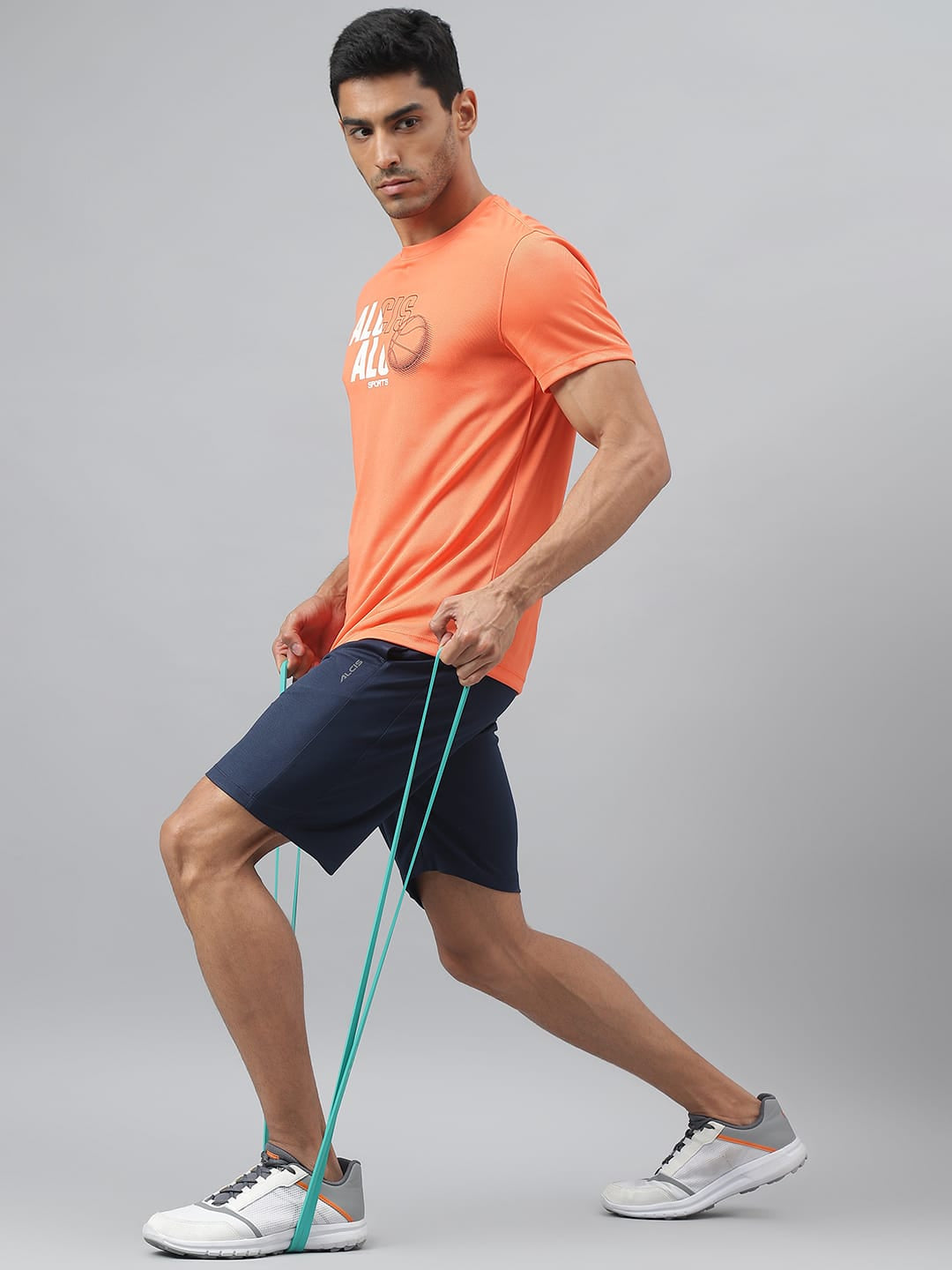 Alcis Men Navy Anti-Static Slim-Fit Training Shorts