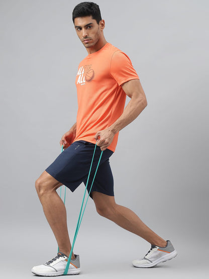 Alcis Men Navy Anti-Static Slim-Fit Training Shorts