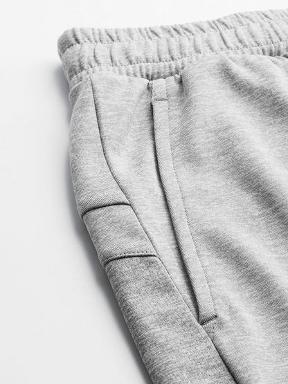 Alcis Men Grey Melange Slim Fit Yoga Sports Shorts