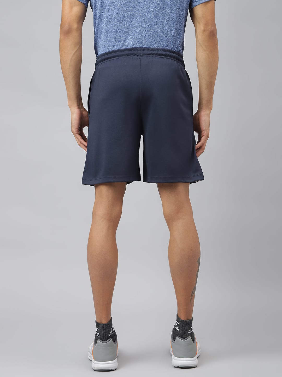 Alcis Men Navy Anti-Static Slim-Fit Training Shorts