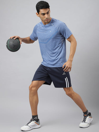 Alcis Men Navy Anti-Static Slim-Fit Training Shorts