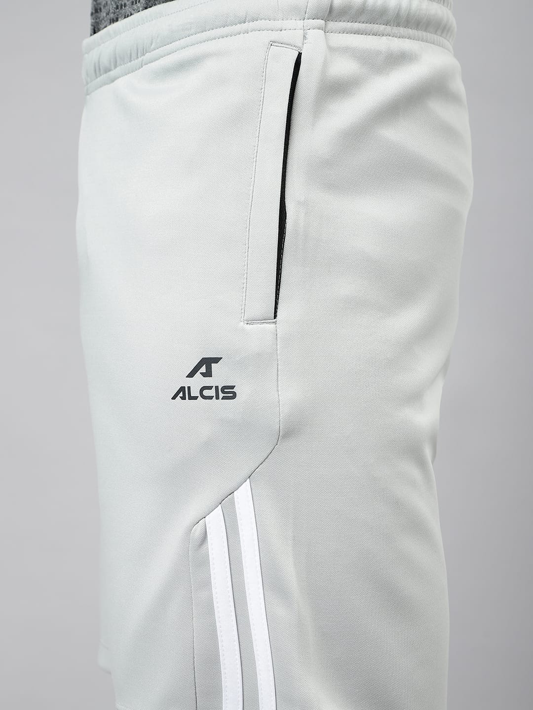 Alcis Men Light Grey Anti-Static Slim-Fit Training Shorts