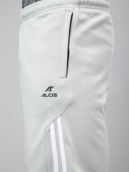 Alcis Men Light Grey Anti-Static Slim-Fit Training Shorts