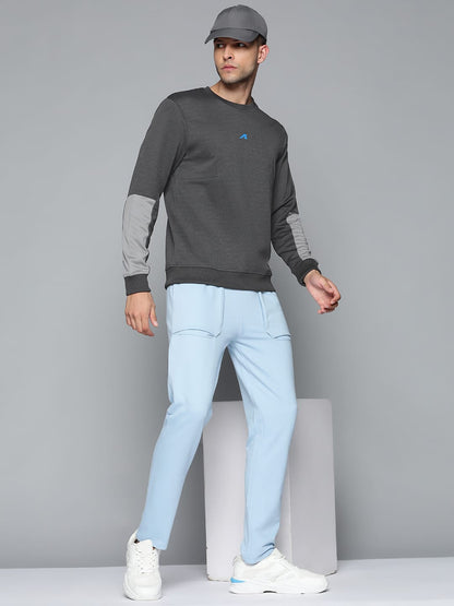 Alcis Men Characoal Solid Sweatshirt