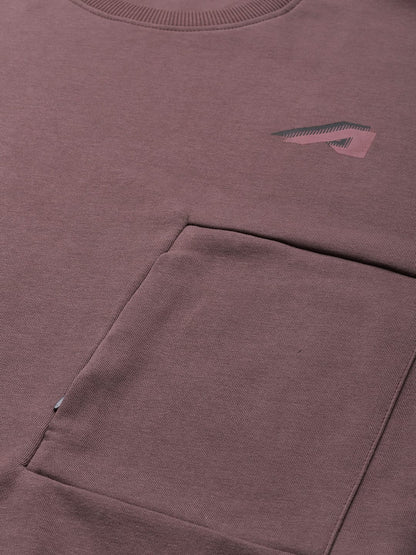 Alcis Men Mauve Solid Sweatshirt