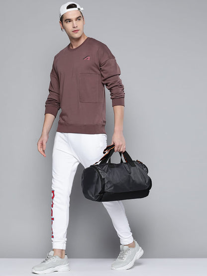 Alcis Men Mauve Solid Sweatshirt
