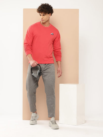 Alcis Men Red Solid Sweatshirt