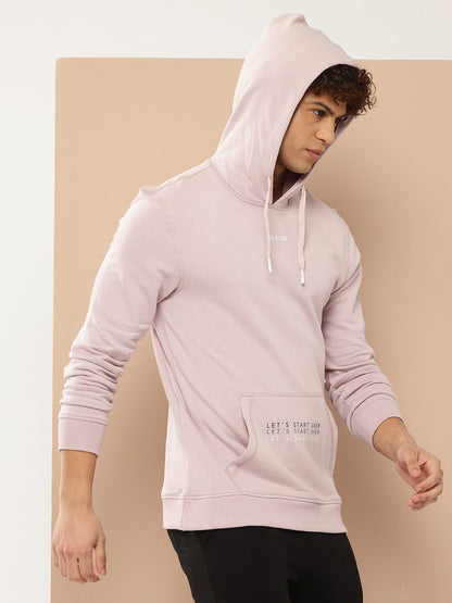 Alcis Men Lavender Hooded Sweatshirt