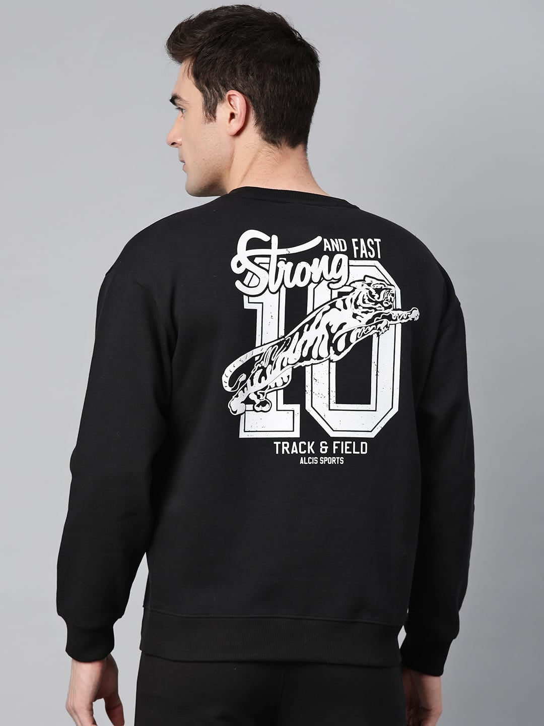 Alcis Men Typography Printed Full Sleeves Pullover Sweatshirt