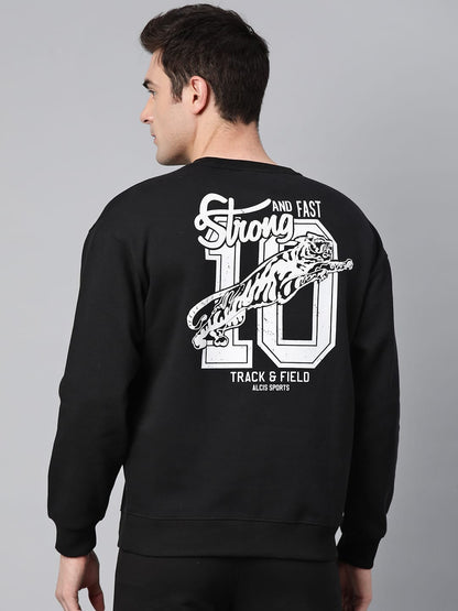 Alcis Men Typography Printed Full Sleeves Pullover Sweatshirt