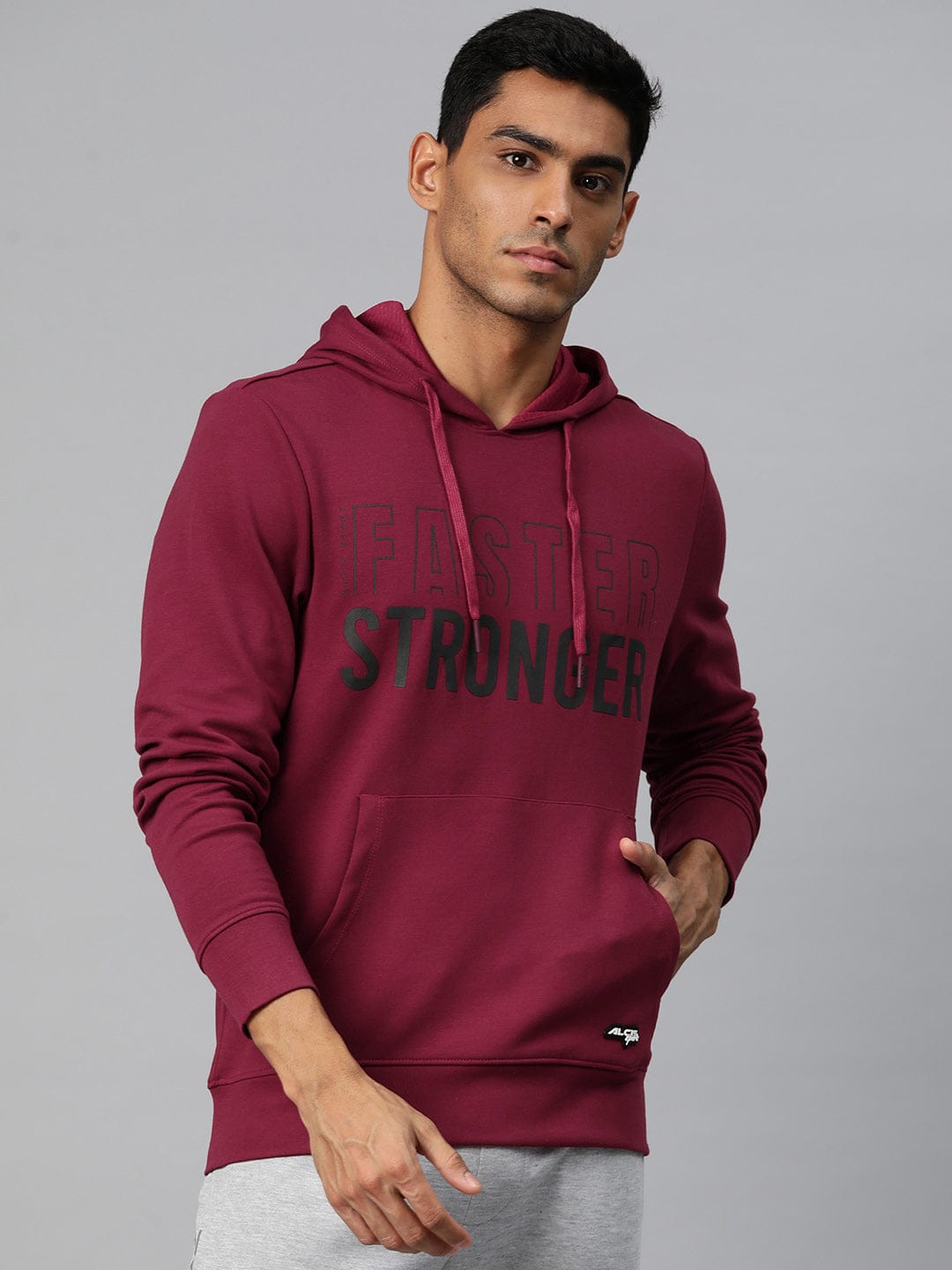 Alcis Men Printed AeroFlex Hooded Sweatshirt