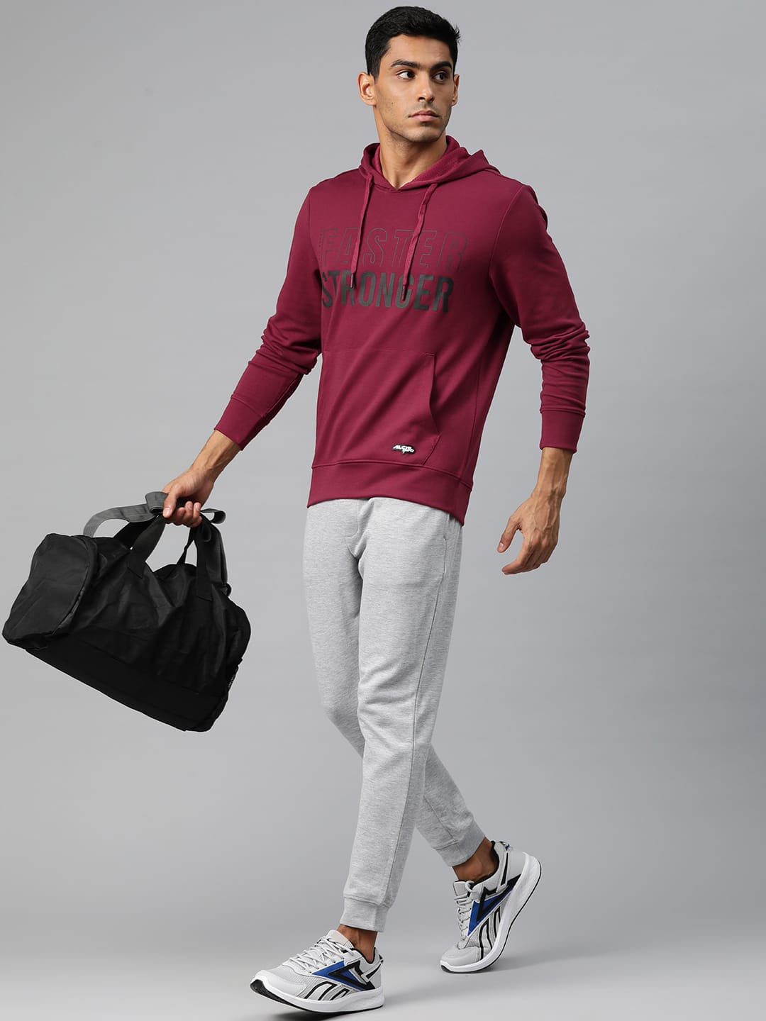 Alcis Men Printed AeroFlex Hooded Sweatshirt