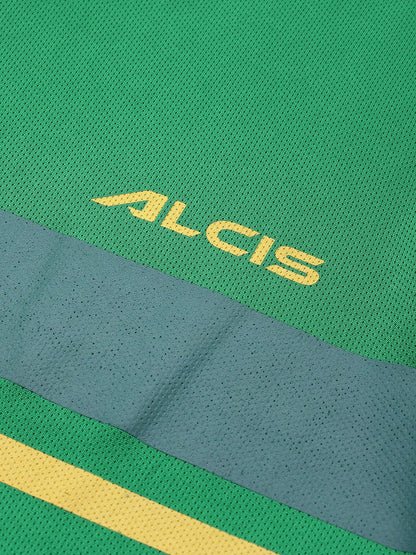 Alcis Men Green Striped Slim Fit T-shirt