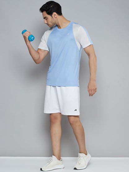 Alcis Men Blue Solid Slim Fit T-shirt