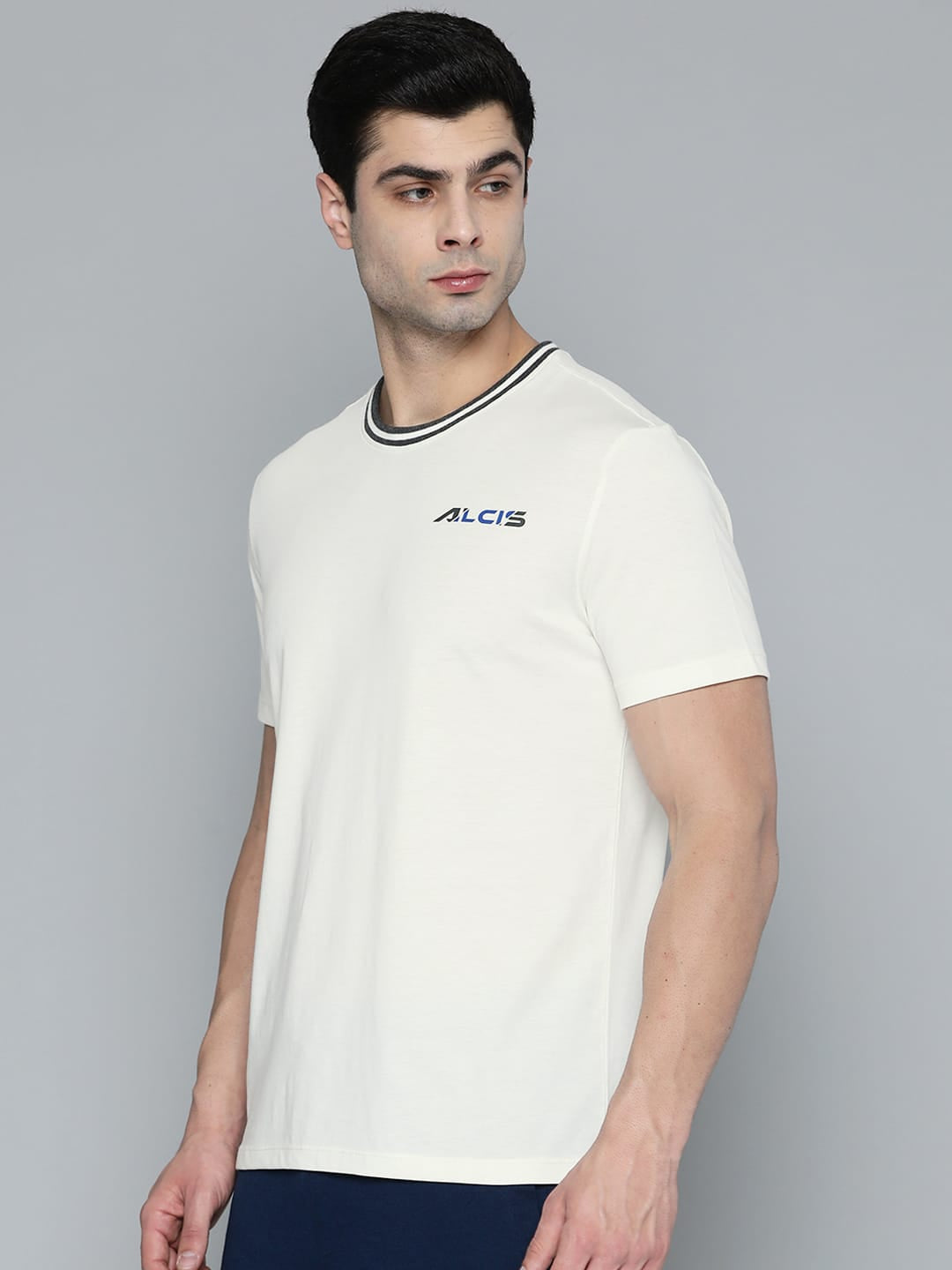 Alcis Men White Brand Logo T-shirt