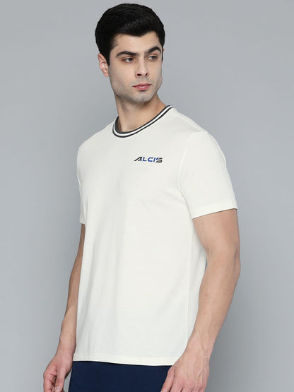 Alcis Men White Brand Logo T-shirt