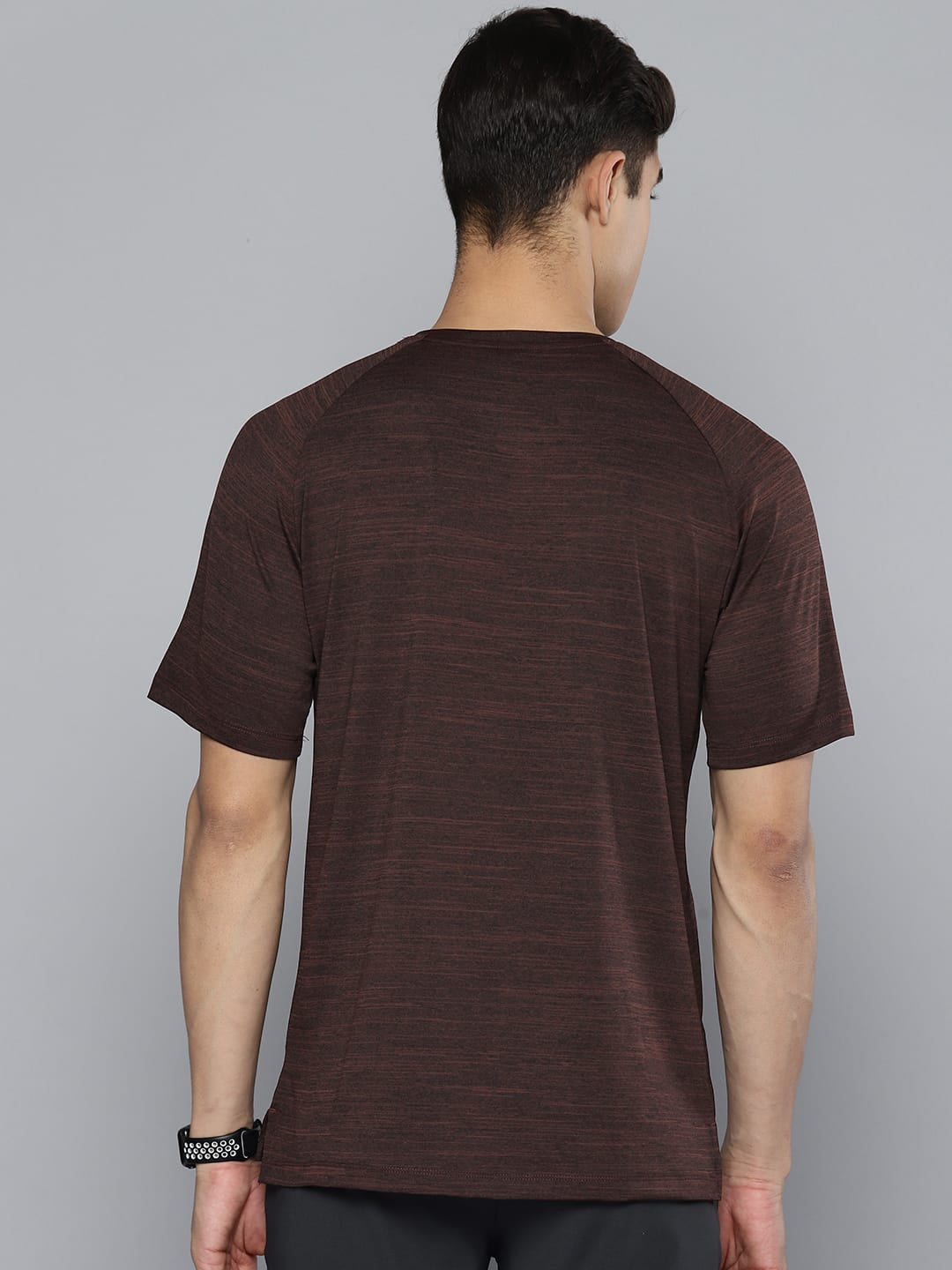 Alcis Men Brown Black Brand Logo Printed T-shirt