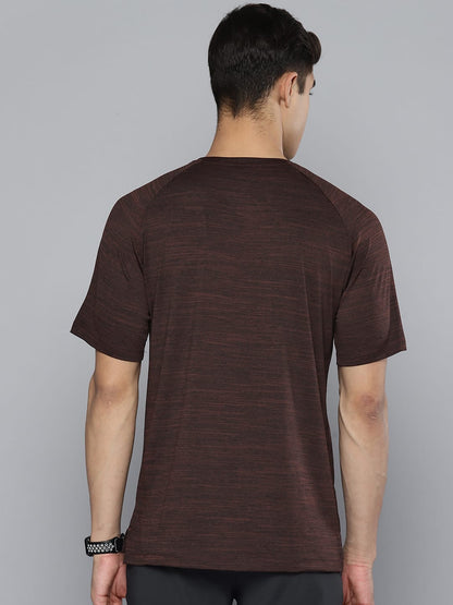 Alcis Men Brown Black Brand Logo Printed T-shirt