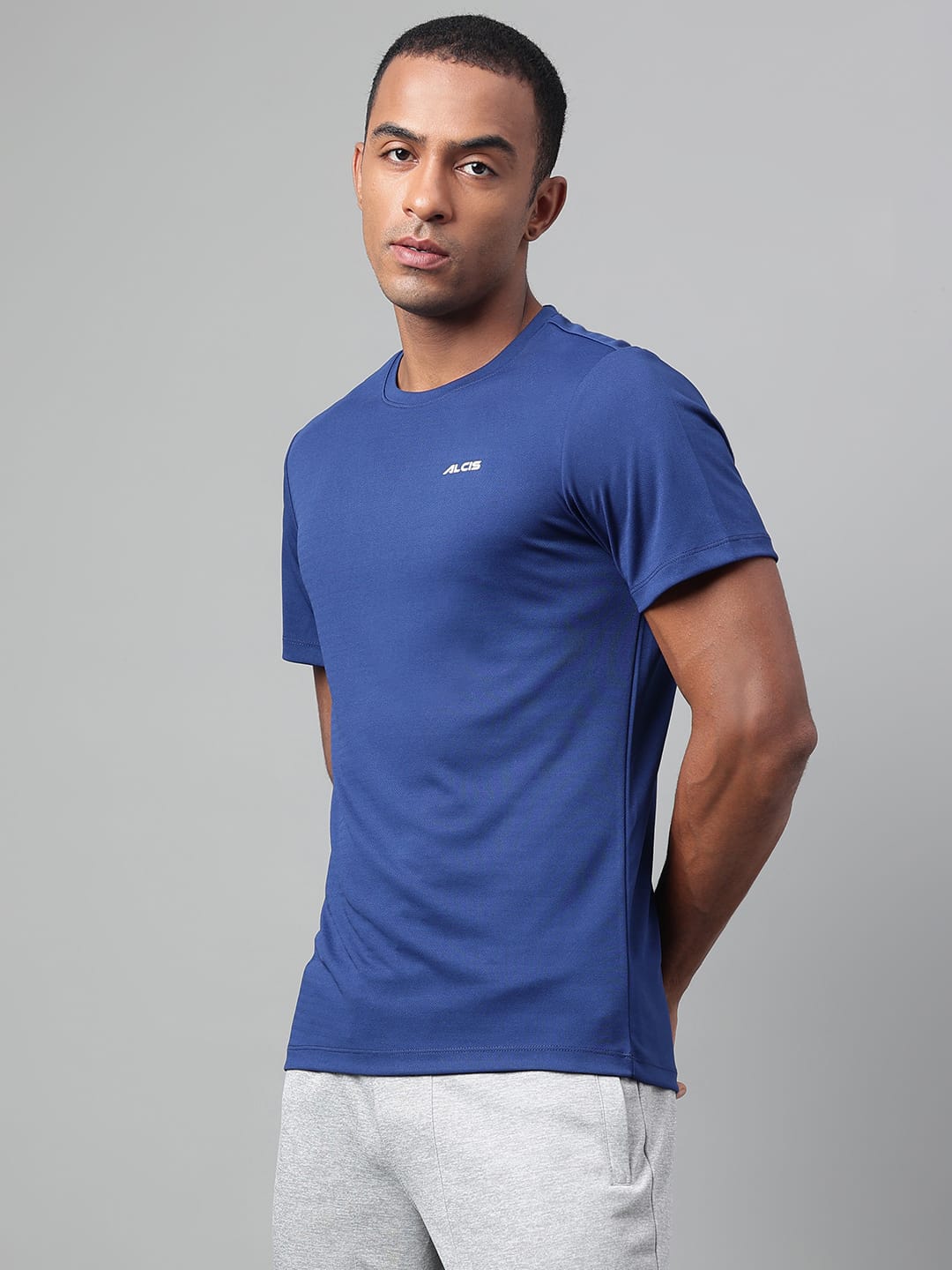 Alcis Men's Navy Anti-Static Drytech+ Slim-Fit Training Tee