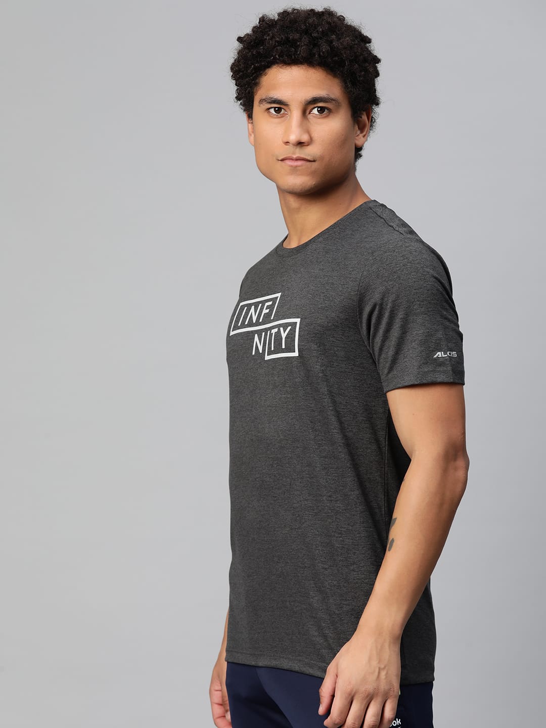 Alcis Men Typography Printed Anti Static Slim Fit T-shirt