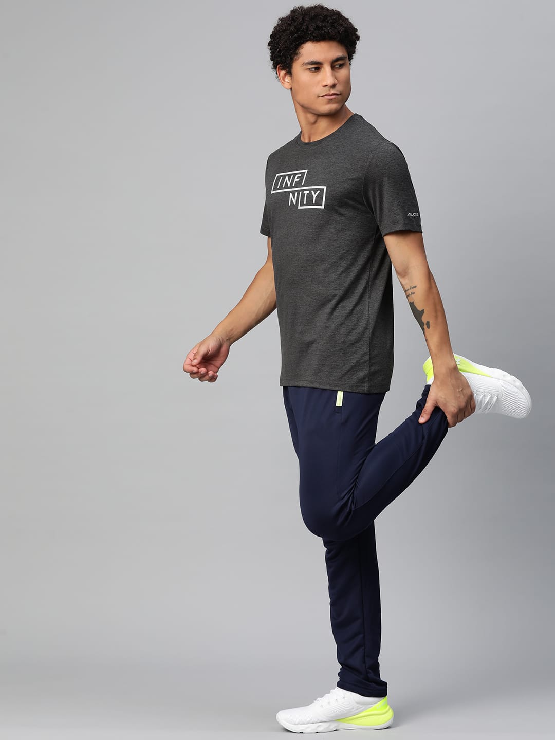 Alcis Men Typography Printed Anti Static Slim Fit T-shirt