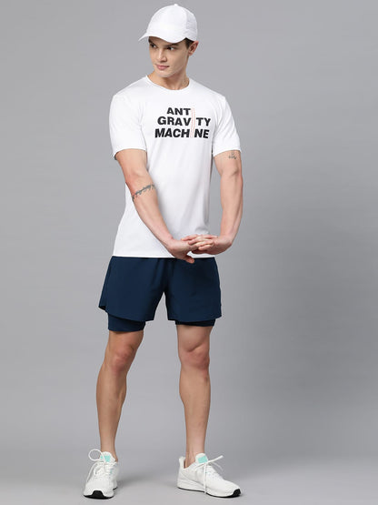 Alcis Men Typography Printed Anti Static Slim Fit T-shirt
