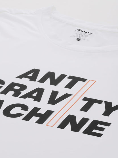 Alcis Men Typography Printed Anti Static Slim Fit T-shirt