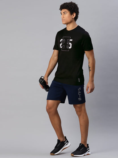Alcis Men Typography Printed Anti Static Slim Fit T-shirt