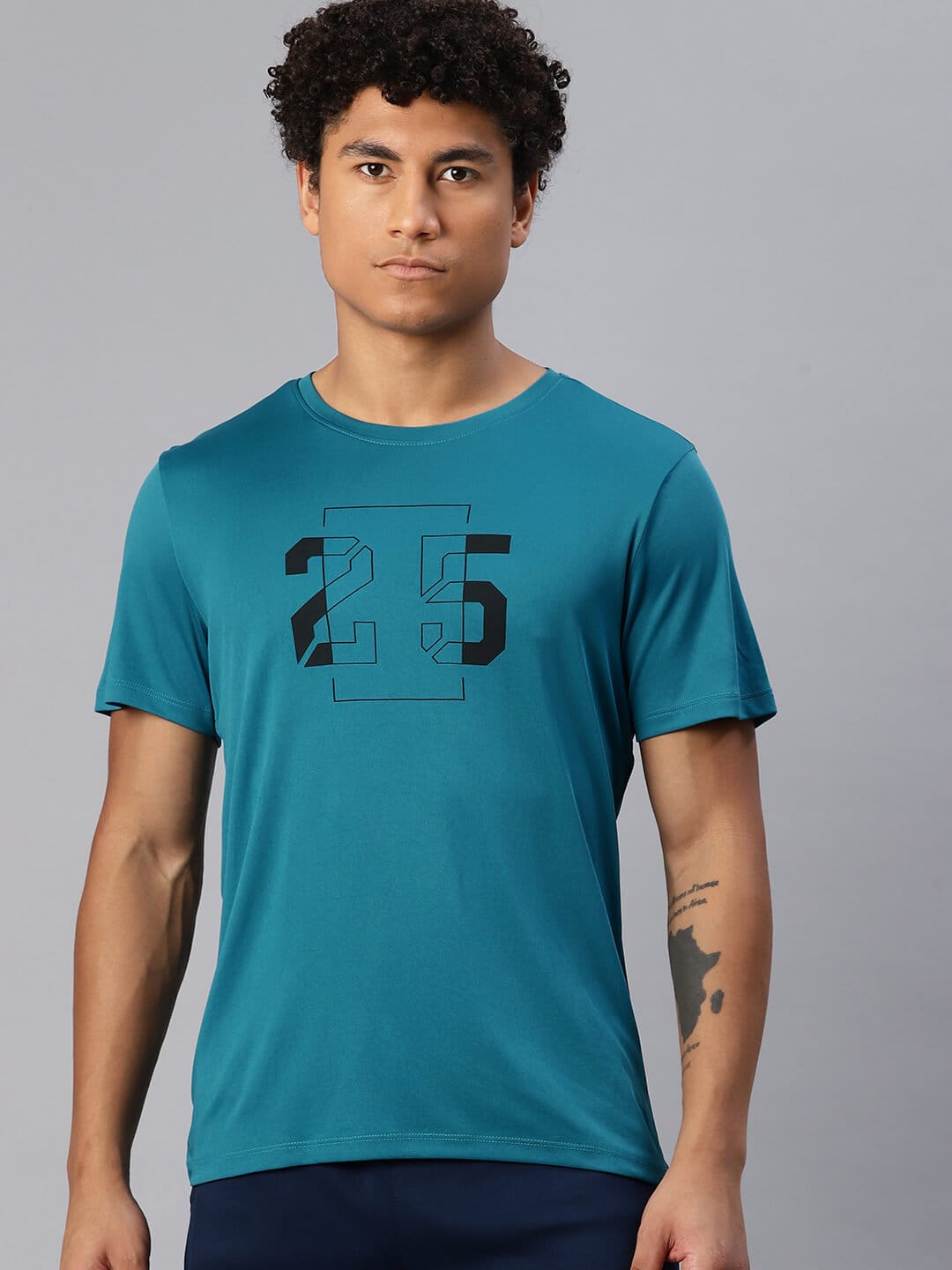 Alcis Men Typography Printed Anti Static Slim Fit T-shirt