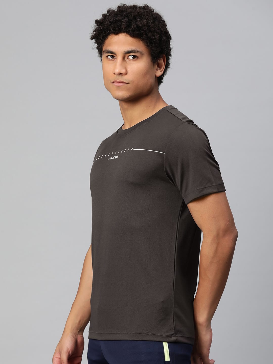 Alcis Men Typography Printed Anti Static Slim Fit T-shirt