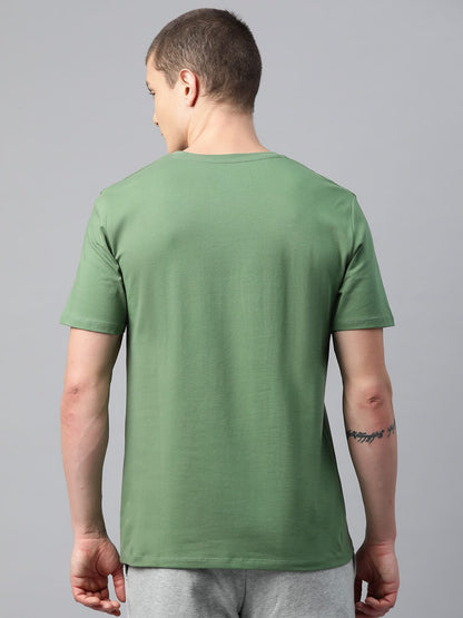 Alcis Men Green Typography Printed Sports T-shirt