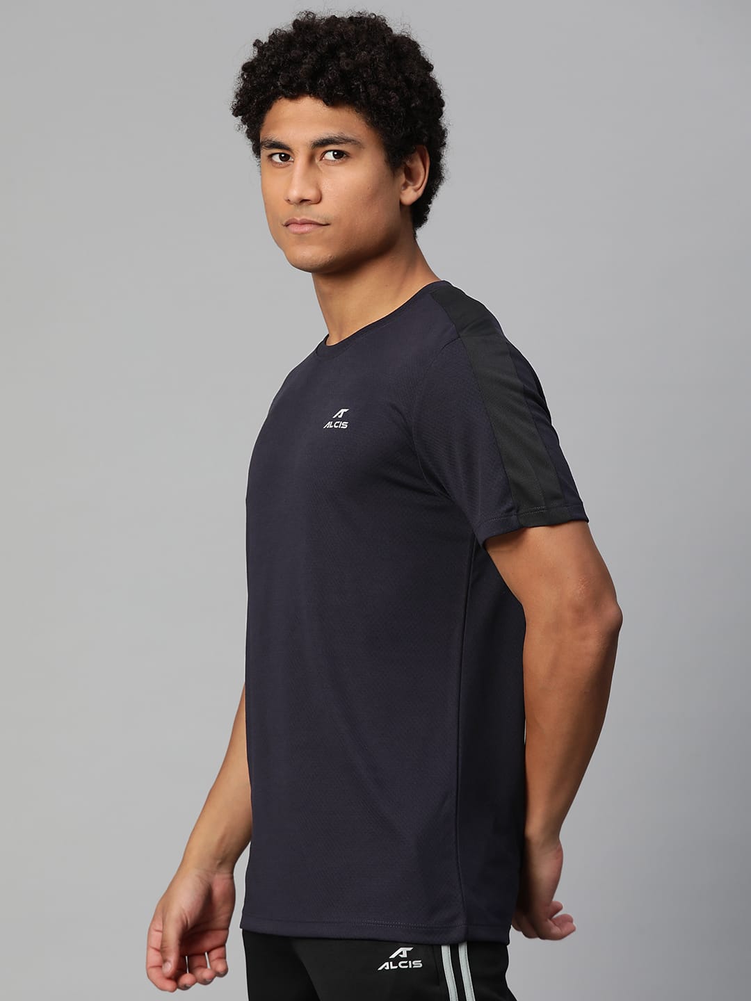 Alcis Men Brand Logo Printed Anti Static Slim Fit T-shirt