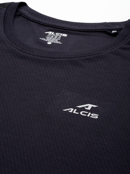 Alcis Men Brand Logo Printed Anti Static Slim Fit T-shirt