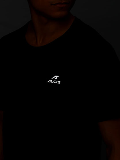 Alcis Men Brand Logo Printed Anti Static Slim Fit T-shirt