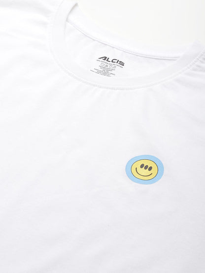 Alcis Men White Solid Sports T-shirt