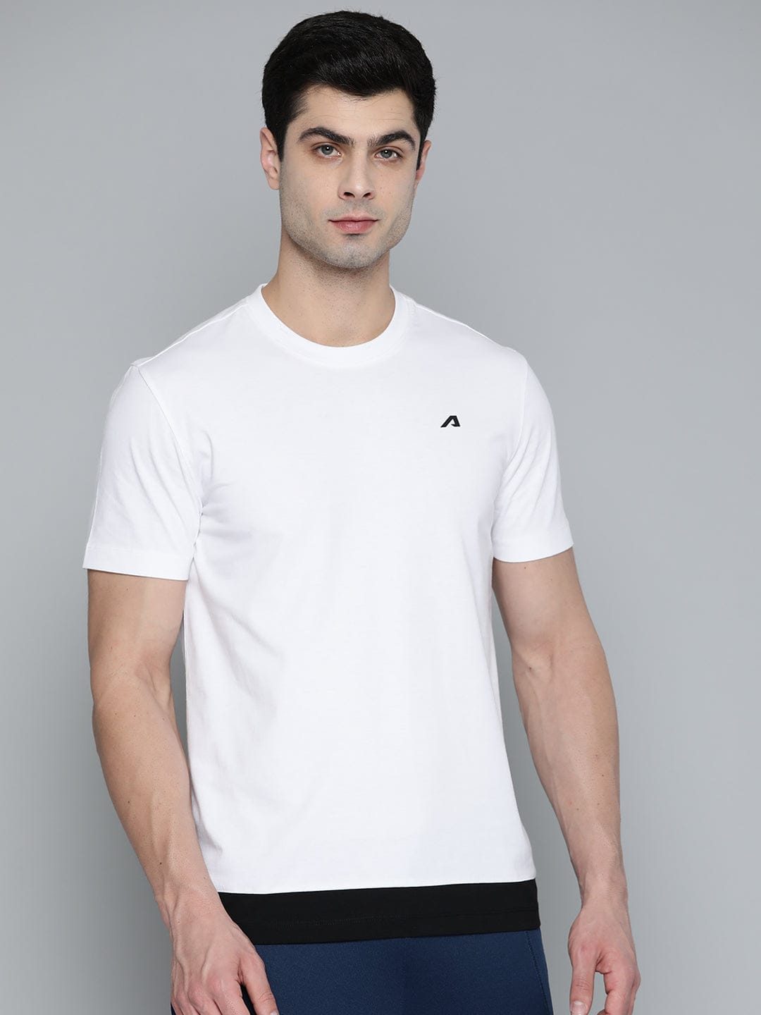 Alcis Men White Pure Cotton Sports T-shirt