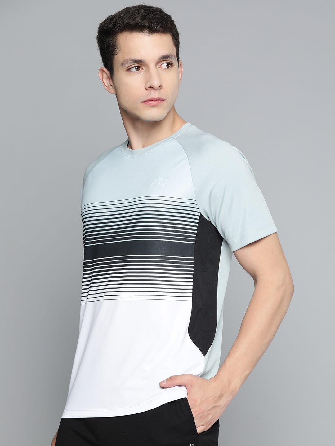 Alcis Men Striped Dry Tech Slim Fit T-shirt
