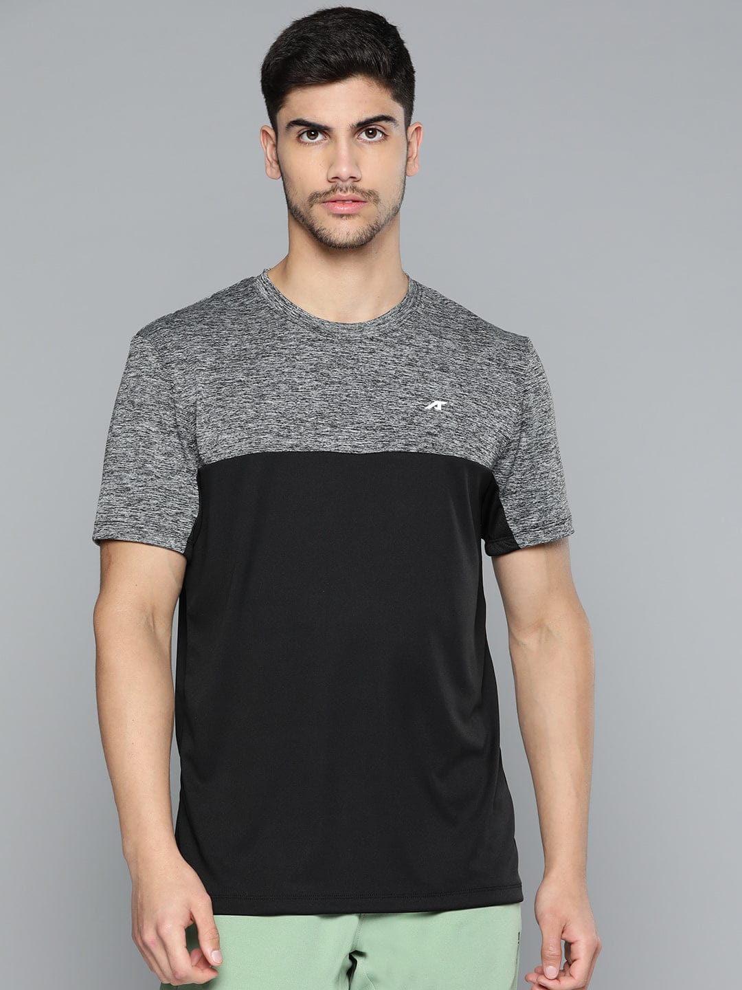 Alcis Men Colourblocked Anti Static Slim Fit Sports T-shirt