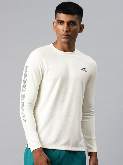 Alcis Men Typography Printed Dry Tech Slim Fit Sports T-shirt