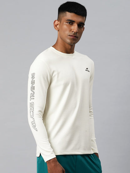 Alcis Men Typography Printed Dry Tech Slim Fit Sports T-shirt