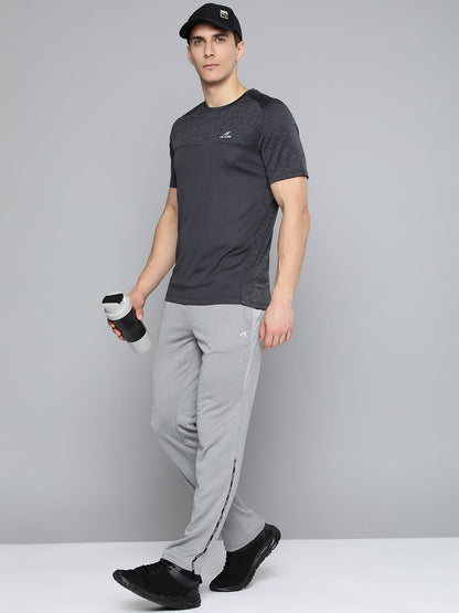 Alcis Men Grey Melange Solid Track Pants