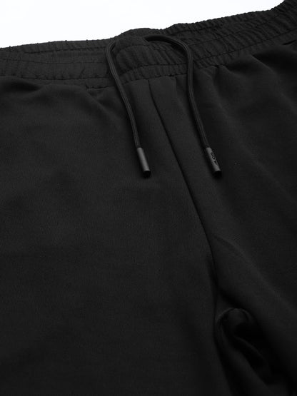 Alcis Men Black Solid Slim Fit Track Pants