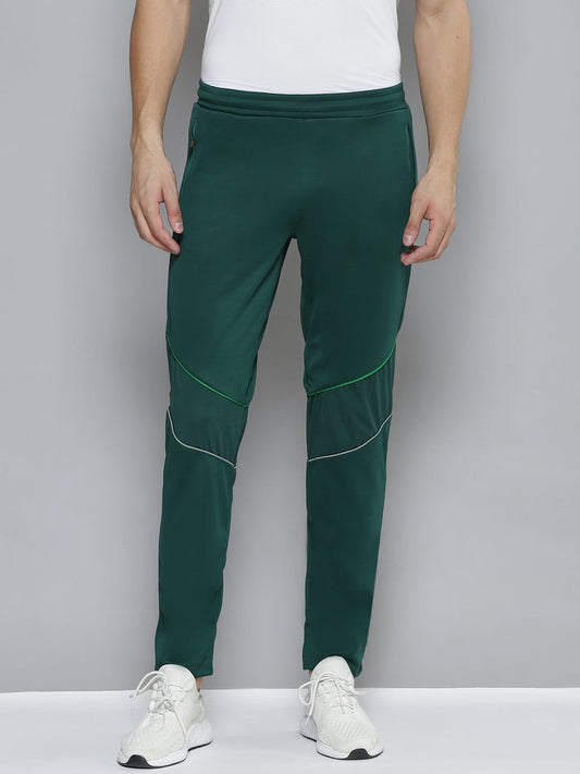 Alcis Men Green Solid Slim Fit Running Track Pants