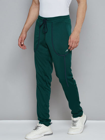 Alcis Men Green Solid Slim Fit Running Track Pants