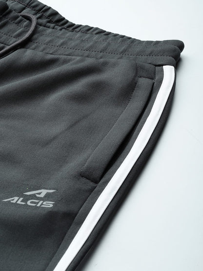 Alcis Men Grey Solid Track Pants